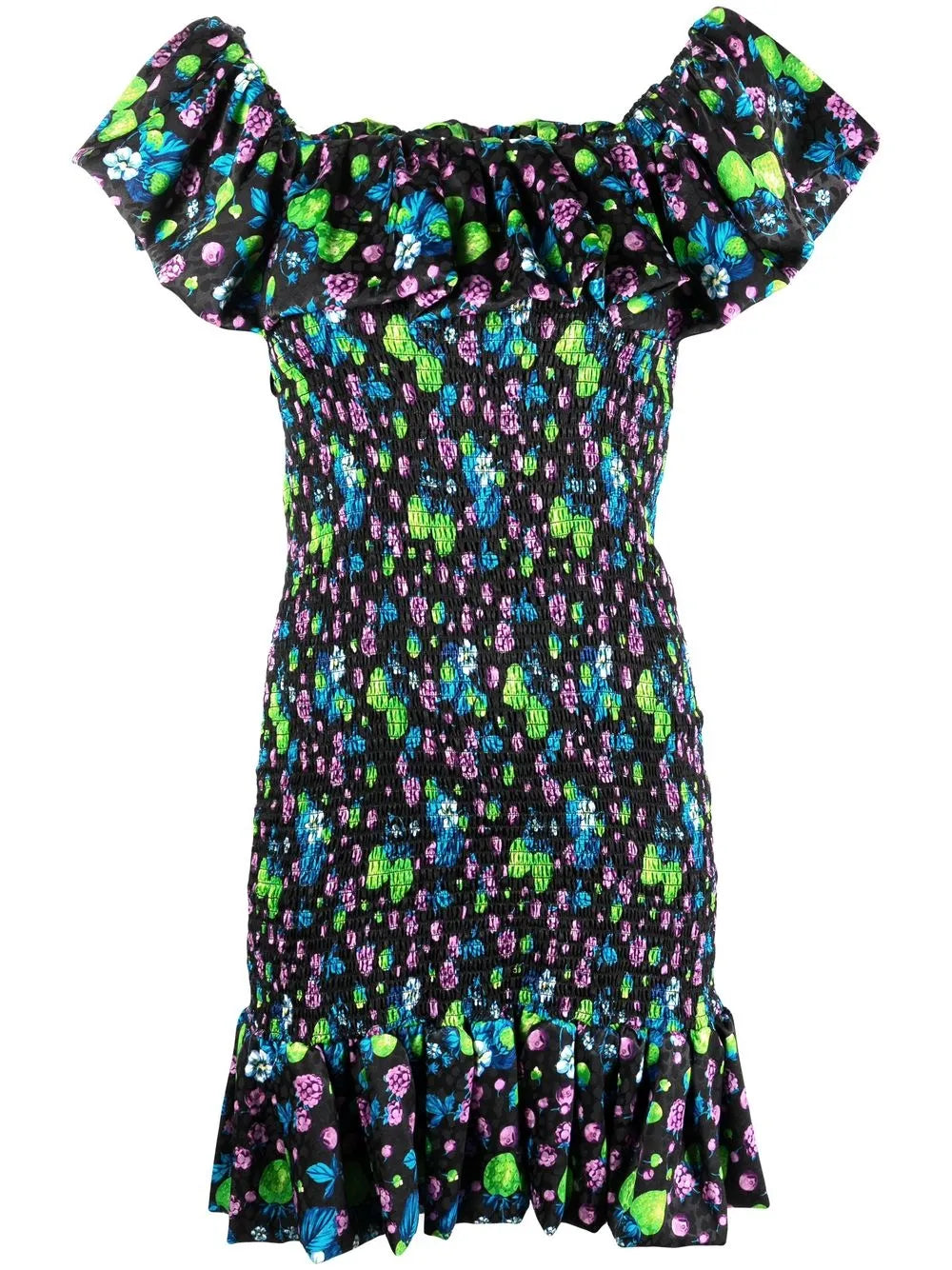 Msgm Amazing Berries Jacquard Mini Dress
