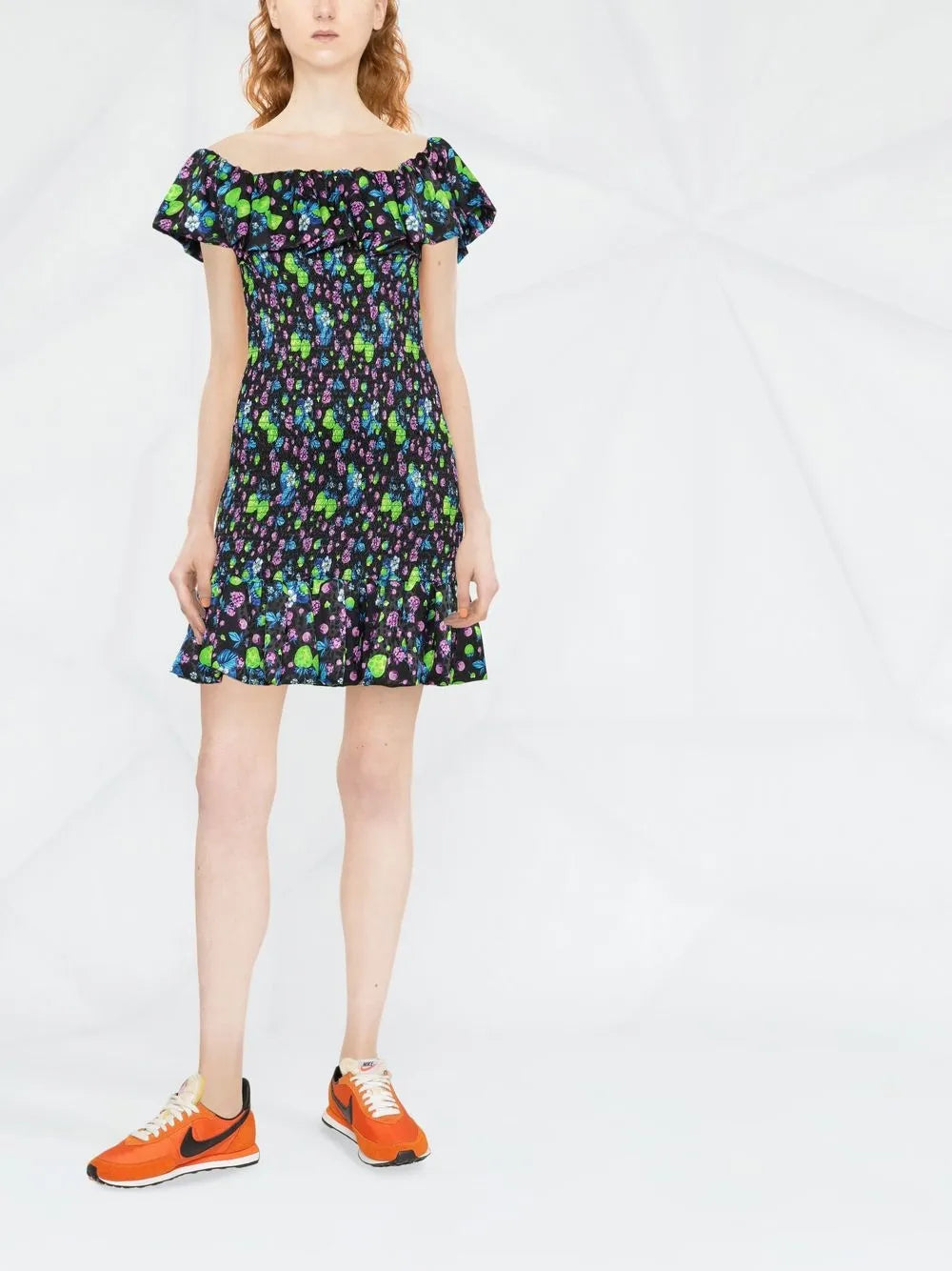 Msgm Amazing Berries Jacquard Mini Dress