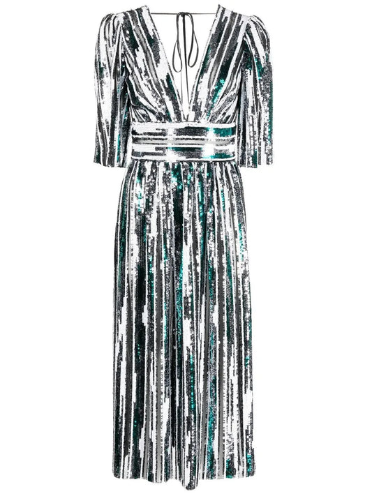 Vpm Atelier Sheer Panelling Sequin Dress
