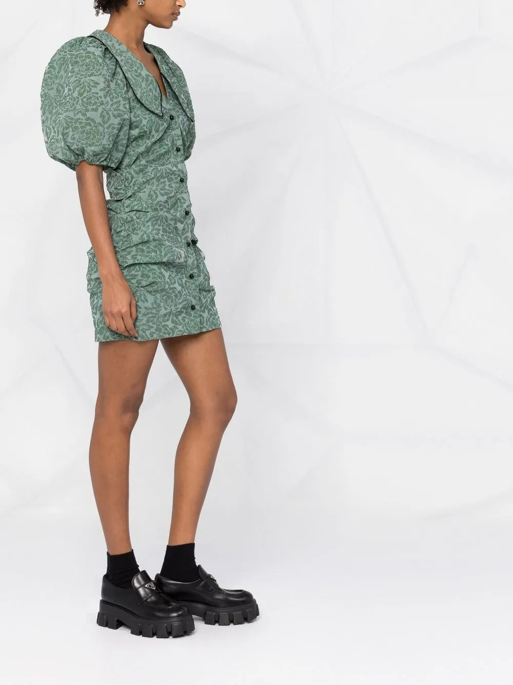 Ganni Floral Jacquard Minidress
