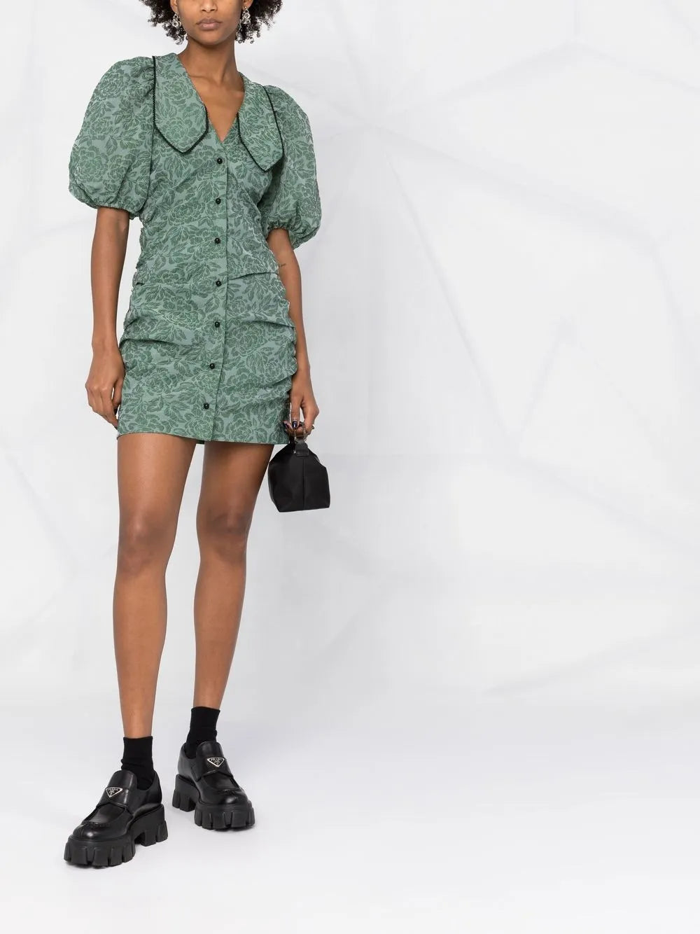 Ganni Floral Jacquard Minidress