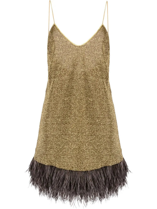 Oseree Lumiere Plumage Slip Dress