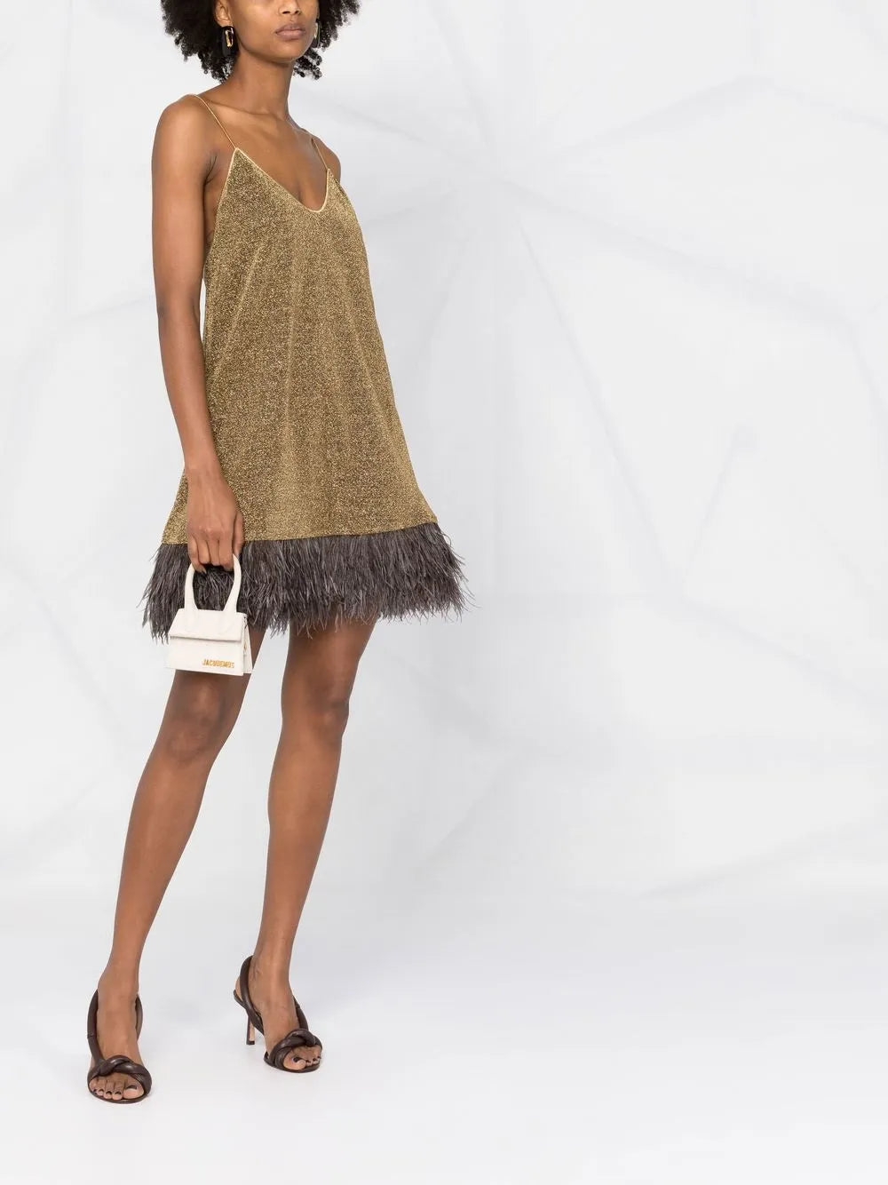 Oseree Lumiere Plumage Slip Dress