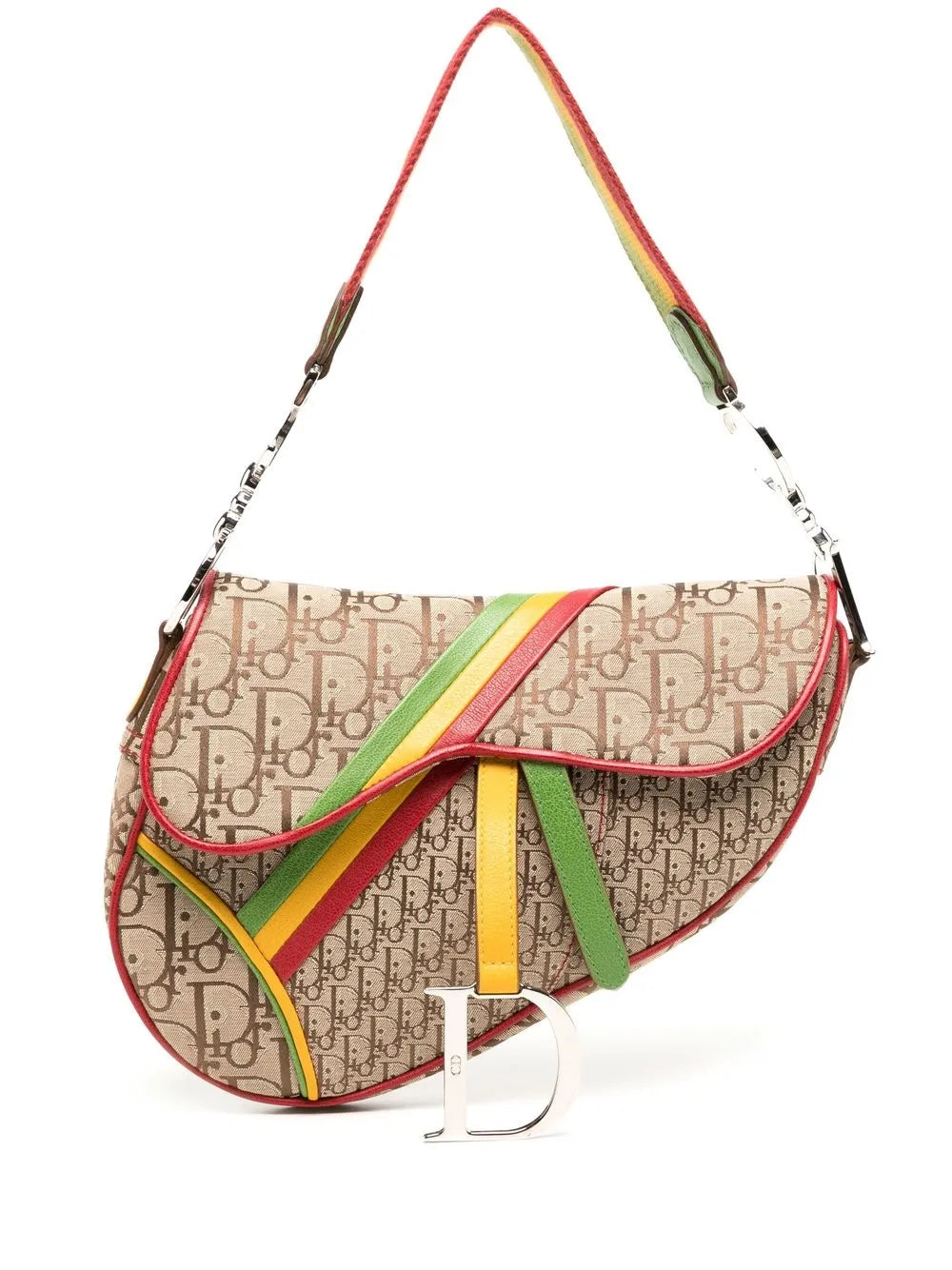 Christian Dior Pre Owned 1990 2000S Rasta Trotter Saddle Shoulder Bag