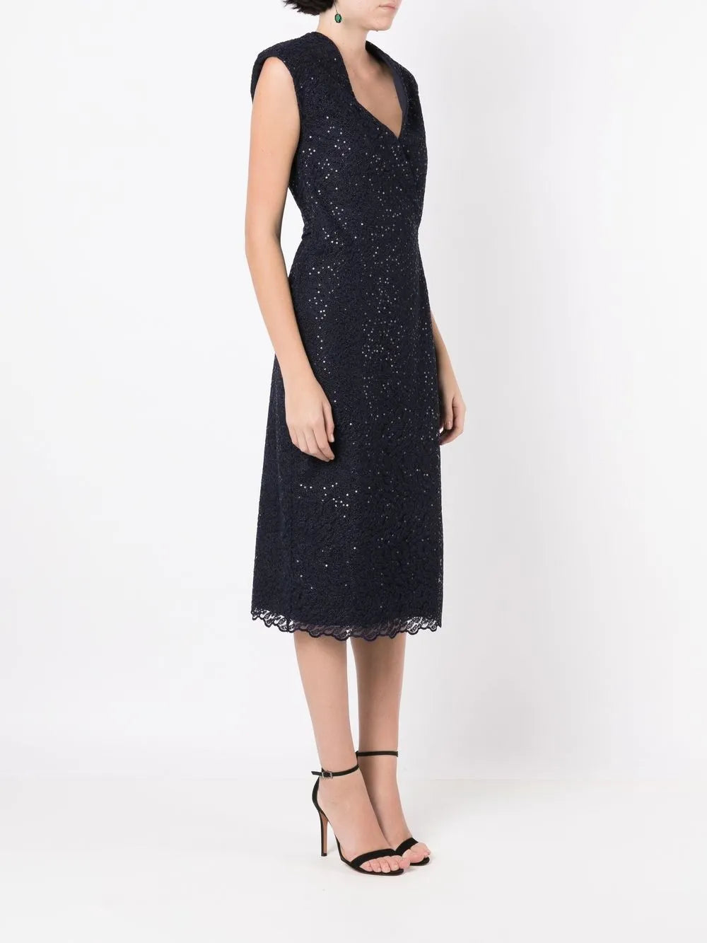 Gloria Coelho Sequin Embellished Sleeveless Midi Dress