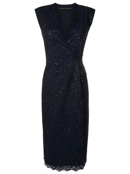 Gloria Coelho Sequin Embellished Sleeveless Midi Dress