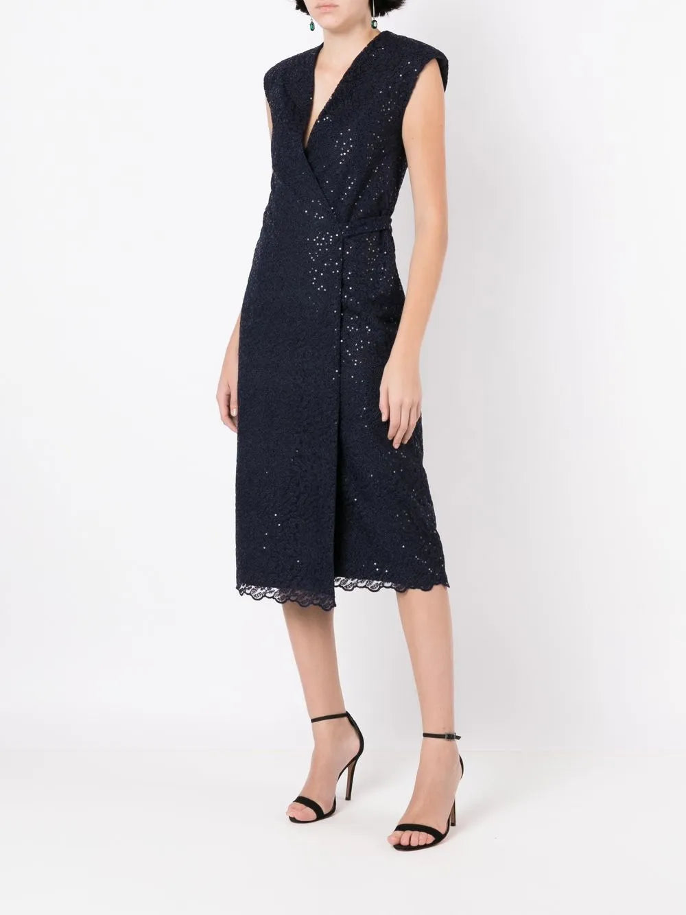 Gloria Coelho Sequin Embellished Sleeveless Midi Dress