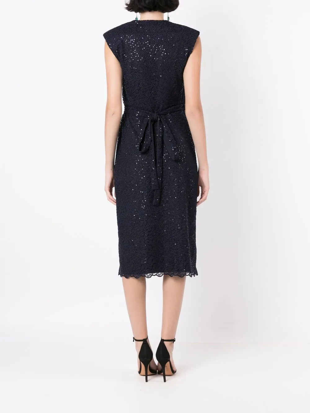 Gloria Coelho Sequin Embellished Sleeveless Midi Dress