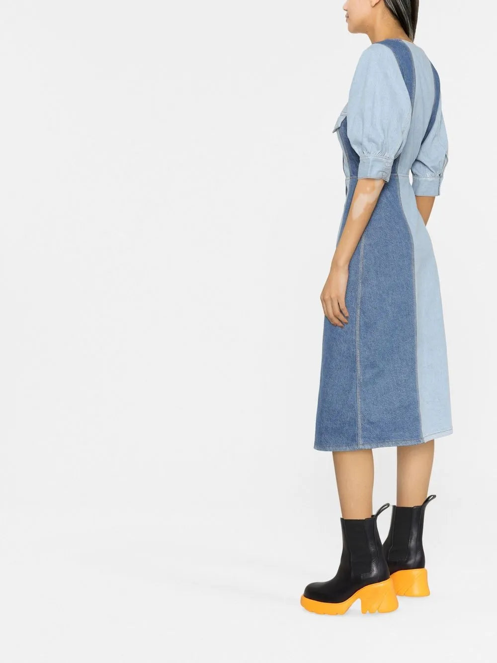 Ganni Panelled Midi Organic Cotton Dress
