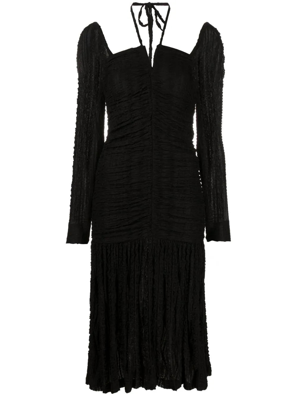 Ganni Halterneck Ruched Dress