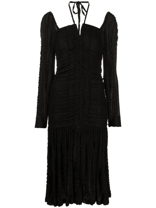 Ganni Halterneck Ruched Dress