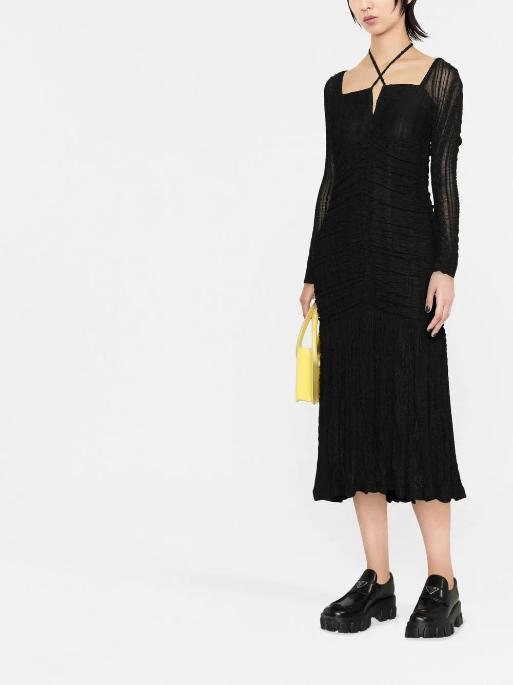 Ganni Halterneck Ruched Dress