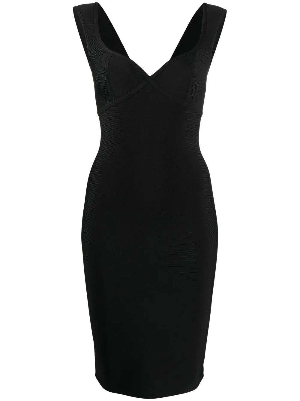 Herve L Leroux Sweetheart Neck Midi Dress