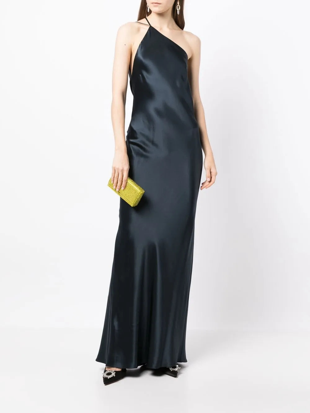 Michelle Mason Single Shoulder Maxi Dress