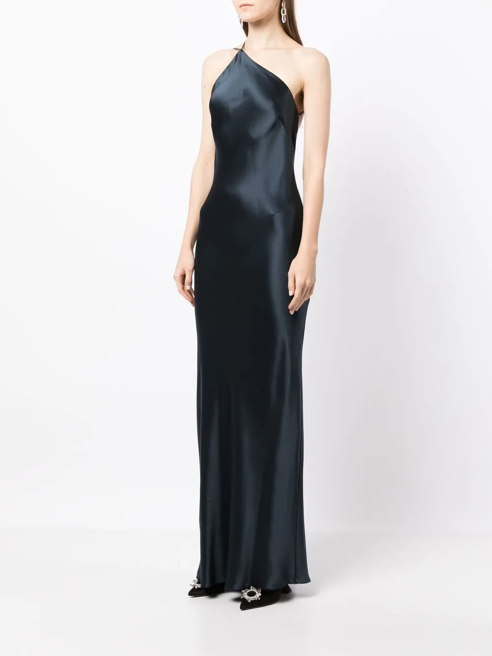 Michelle Mason Single Shoulder Maxi Dress