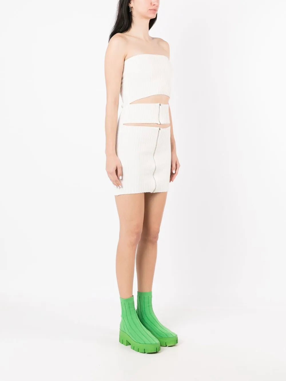 Gloria Coelho Ribbed Cut Out Detail Dress