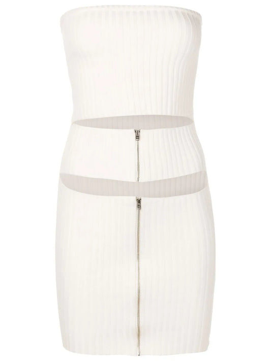 Gloria Coelho Ribbed Cut Out Detail Dress