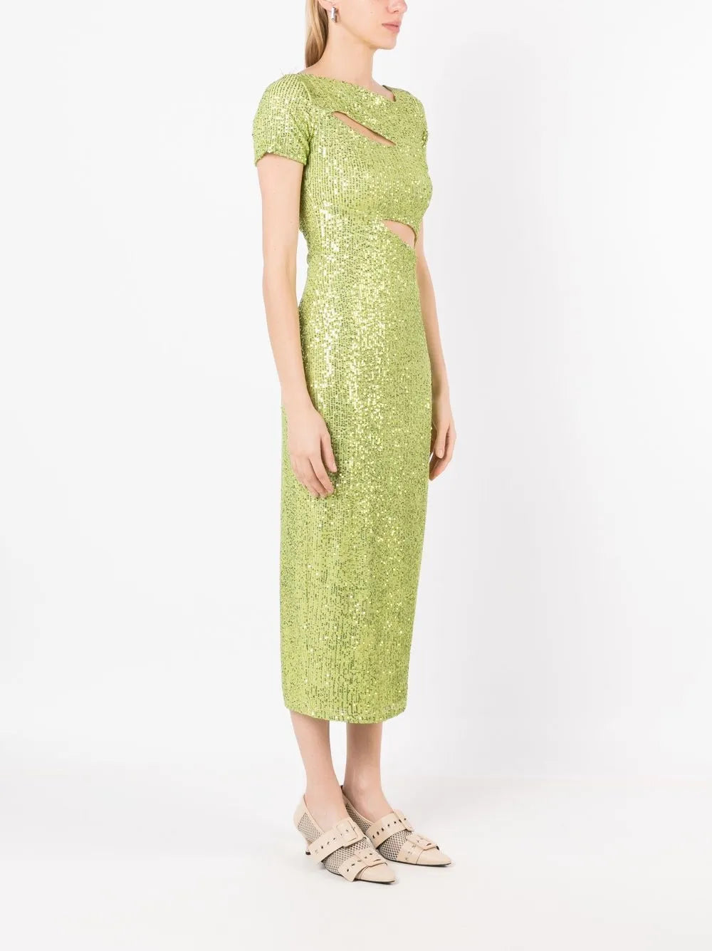 Gloria Coelho Sequin Embellished Cut Out Dress