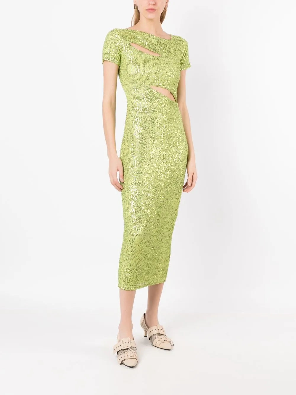 Gloria Coelho Sequin Embellished Cut Out Dress