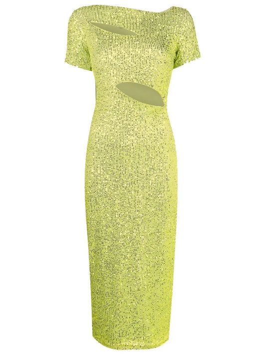 Gloria Coelho Sequin Embellished Cut Out Dress