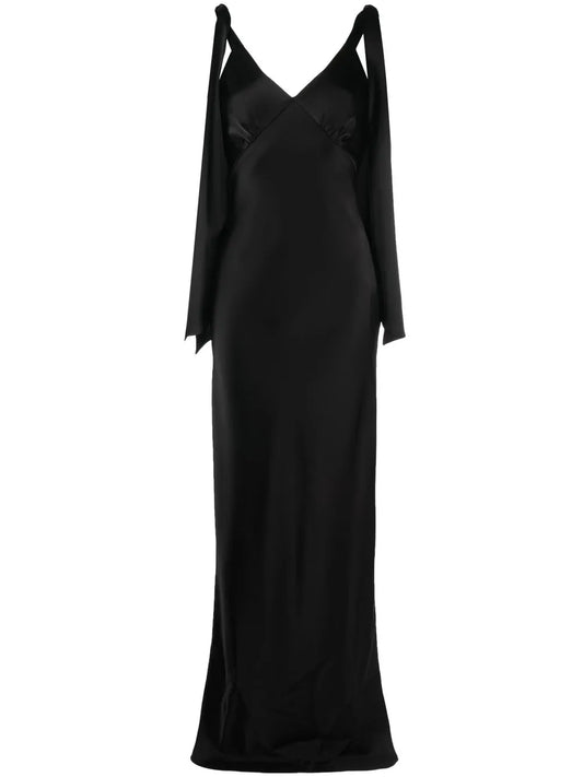 Vpm Atelier Satin Finish V Neck Gown