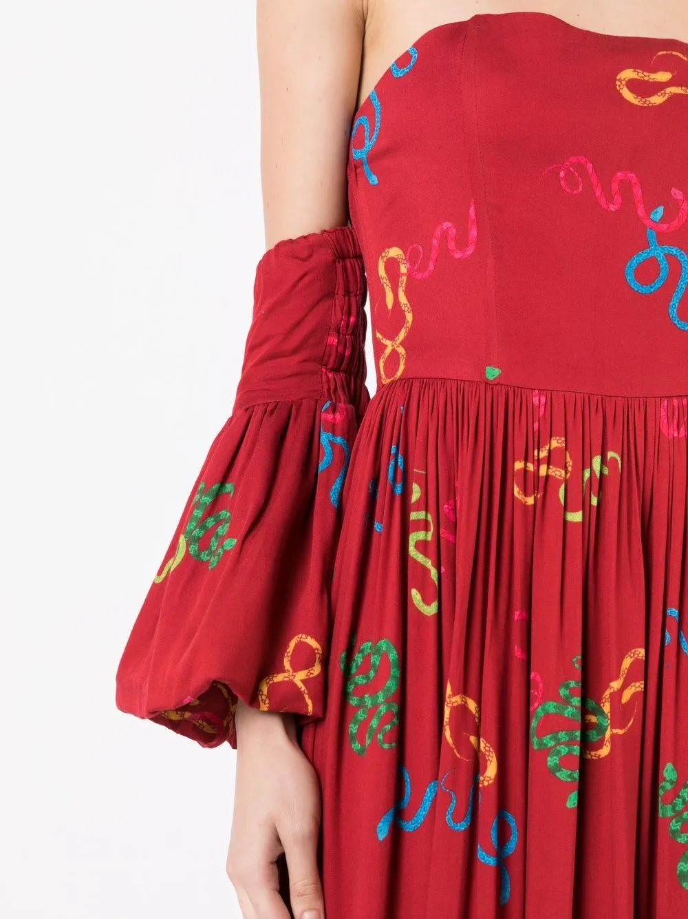 Isolda Maria Floral Print Off Shoulder Dress