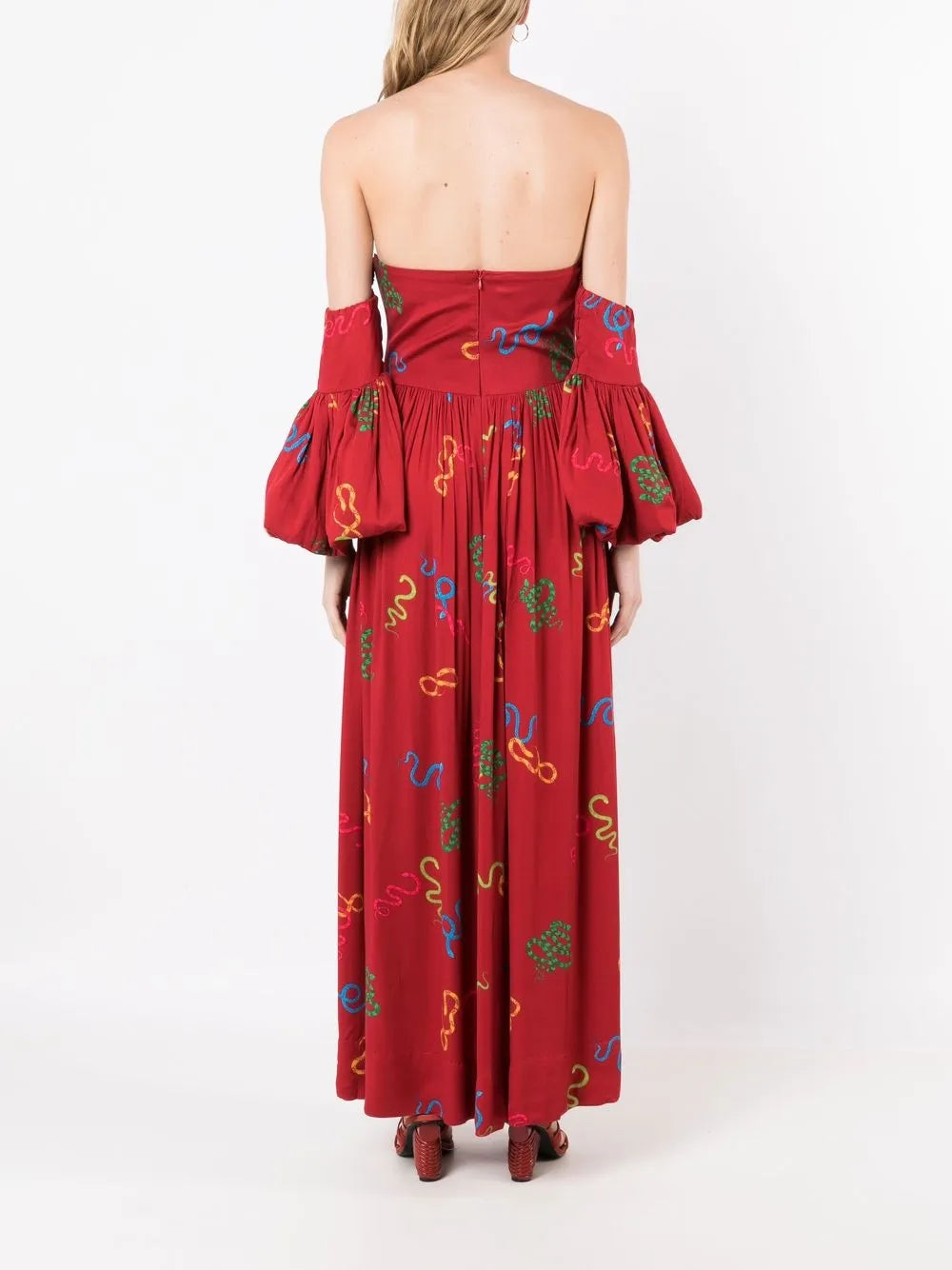 Isolda Maria Floral Print Off Shoulder Dress