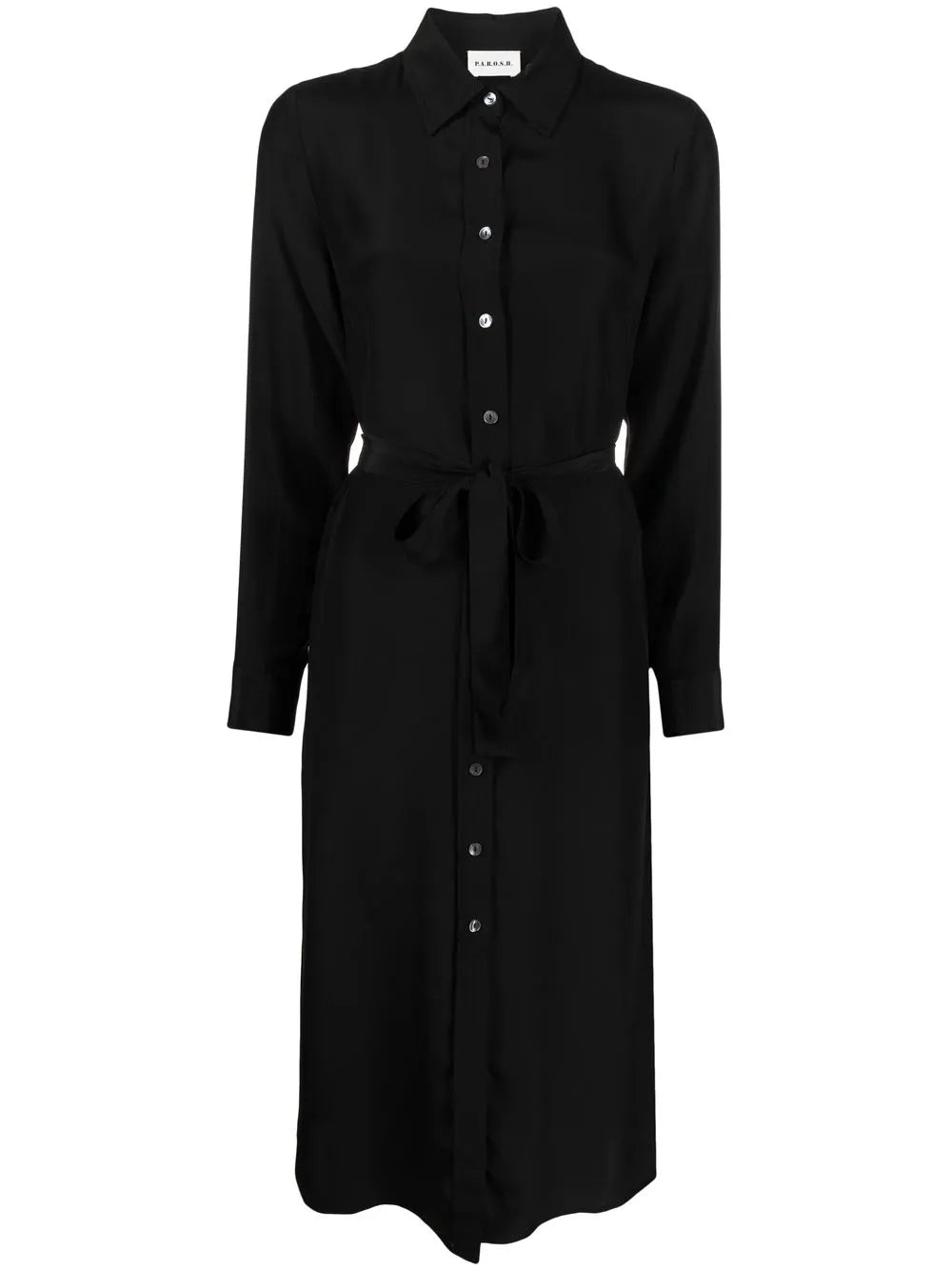 Parosh Belted Silk Shirt Dress
