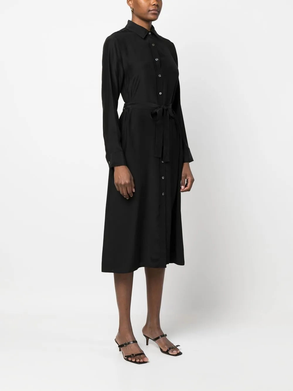 Parosh Belted Silk Shirt Dress