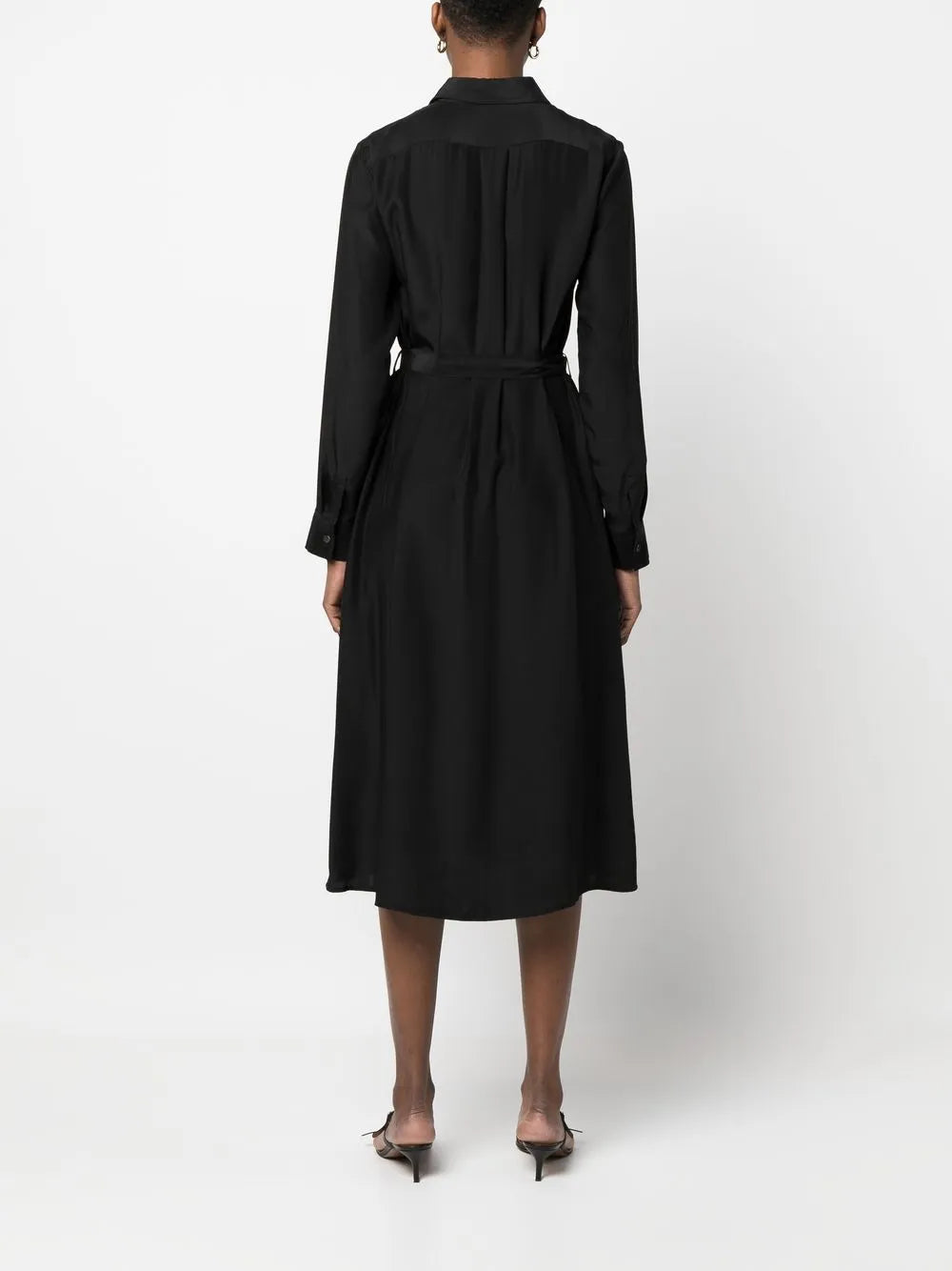 Parosh Belted Silk Shirt Dress