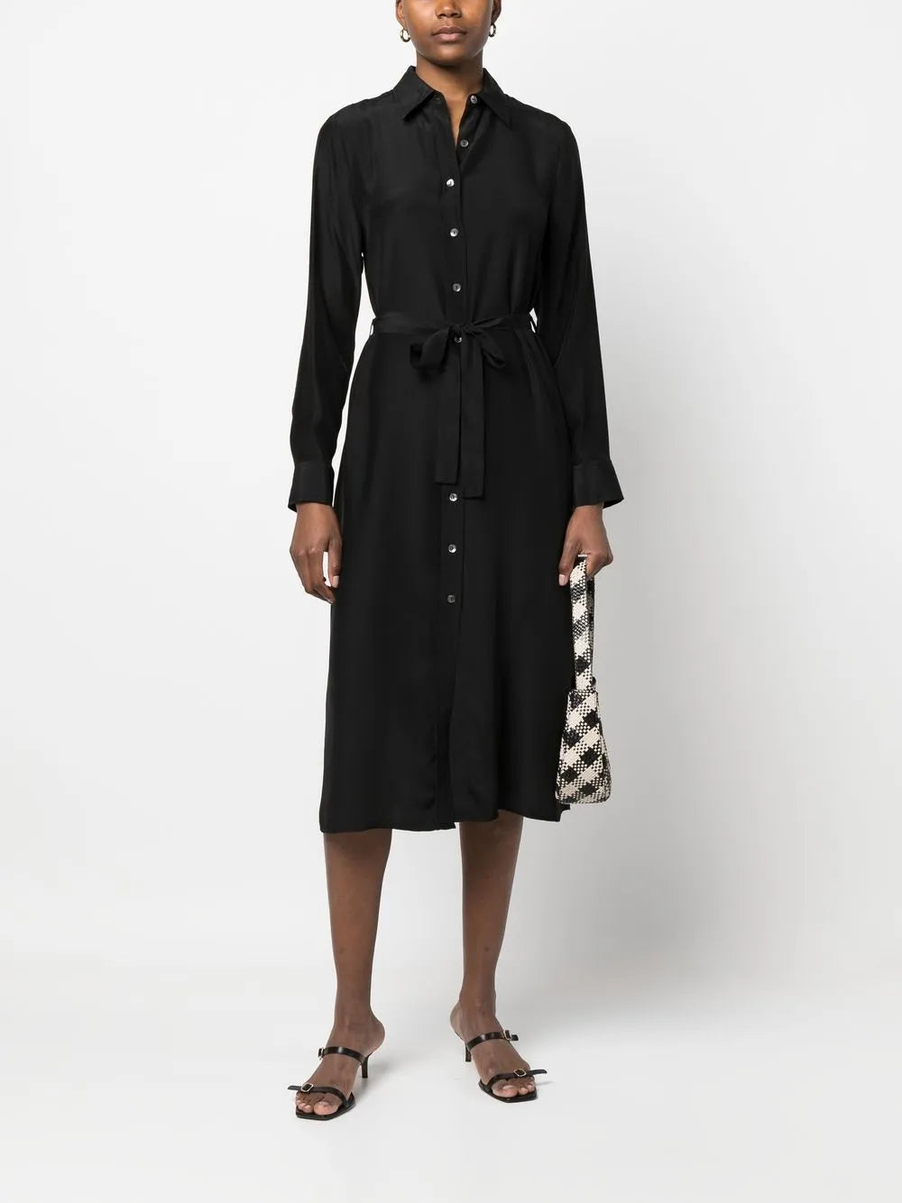 Parosh Belted Silk Shirt Dress