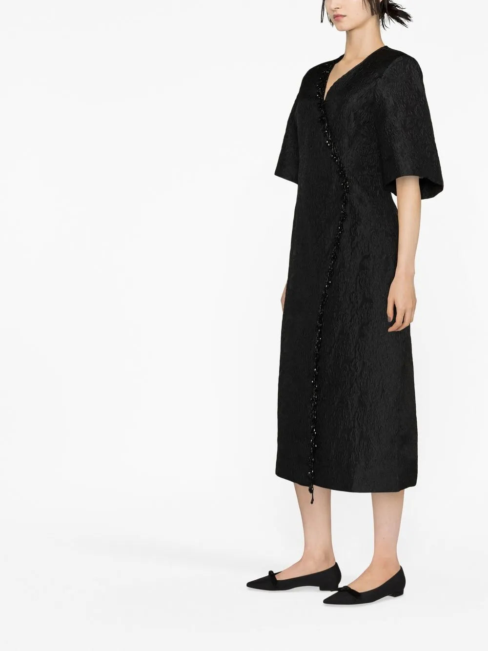 Ganni Jacquard Organza Midi Dress