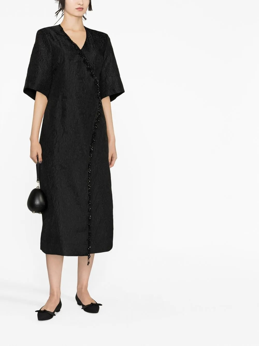 Ganni Jacquard Organza Midi Dress