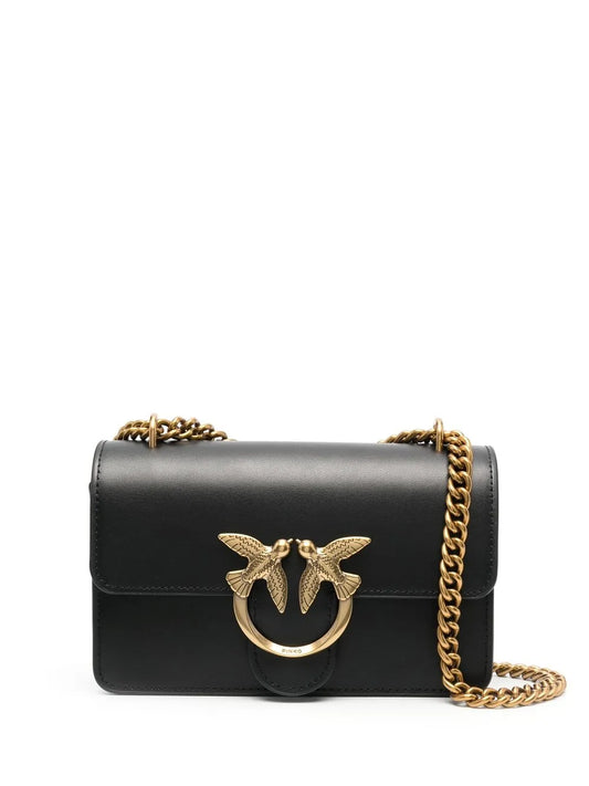Pinko Love Birds Calf Leather Shoulder Bag