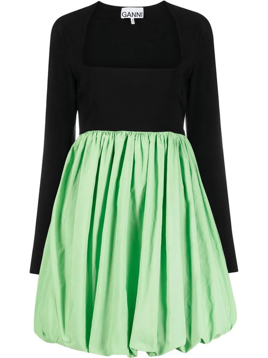 Ganni Two Tone Puffball Minidress