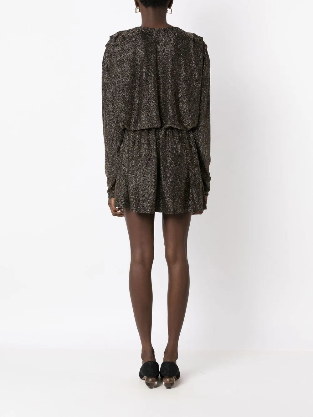 Olympiah V Neck Lurex Mini Dress