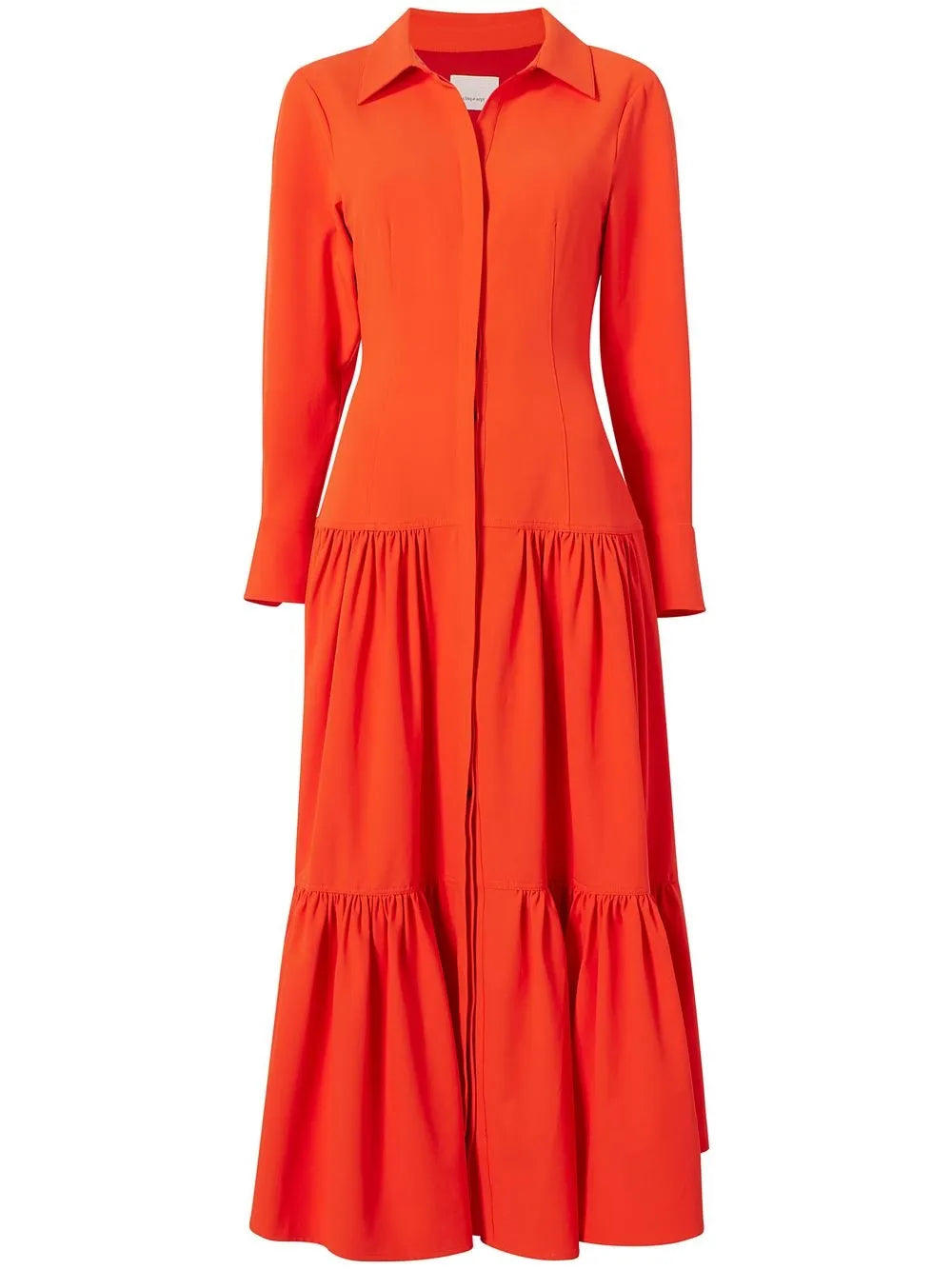 Cinq A Sept Button Up Long Sleeve Tiered Dress
