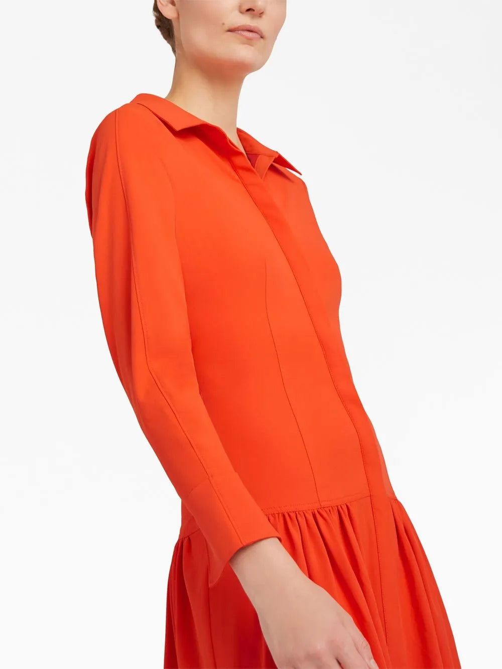 Cinq A Sept Button Up Long Sleeve Tiered Dress