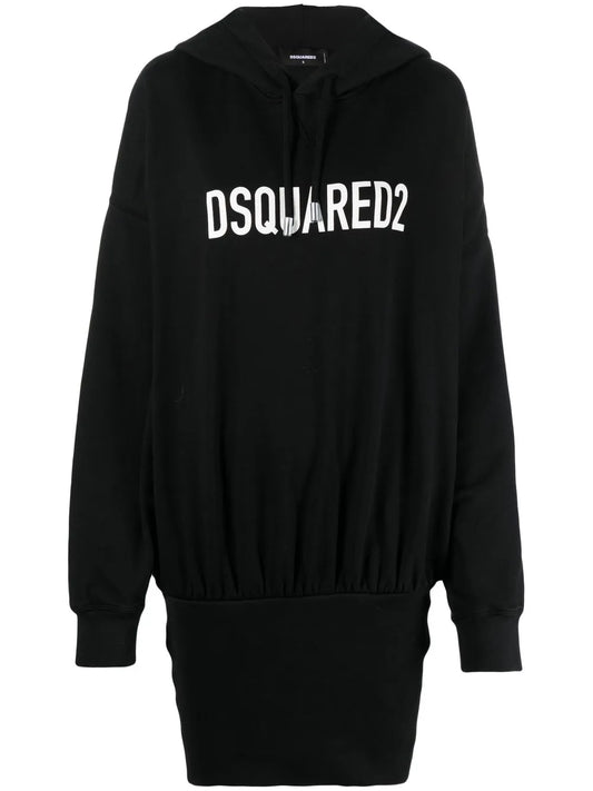 Dsquared2 Logo Print Hooded Dress