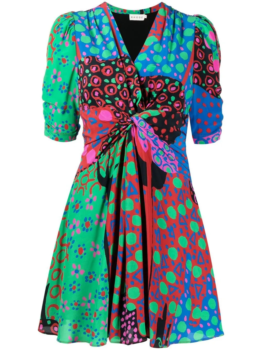 Rhode Graphic Print Short Sleeve Mini Dress