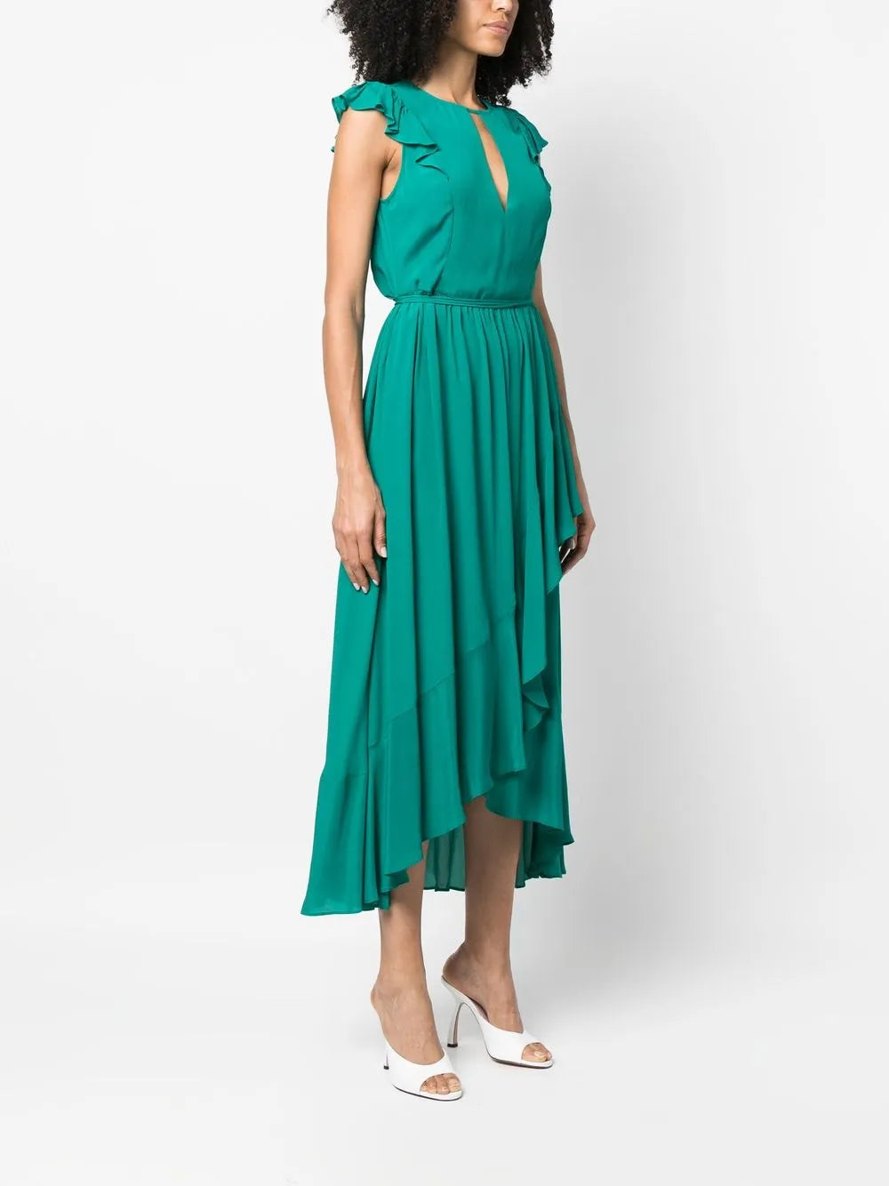Twinset Ruffled Asymmetric Midi Dress