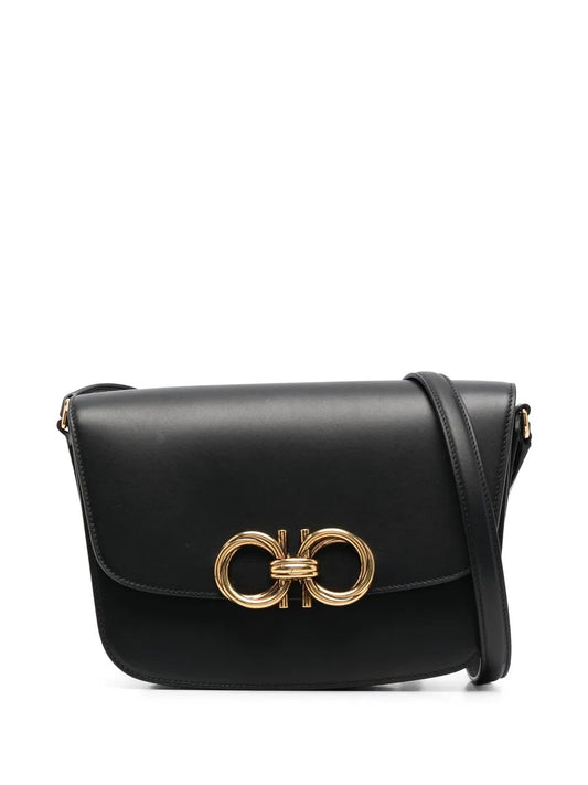 Ferragamo Gancini Leather Shoulder Bag