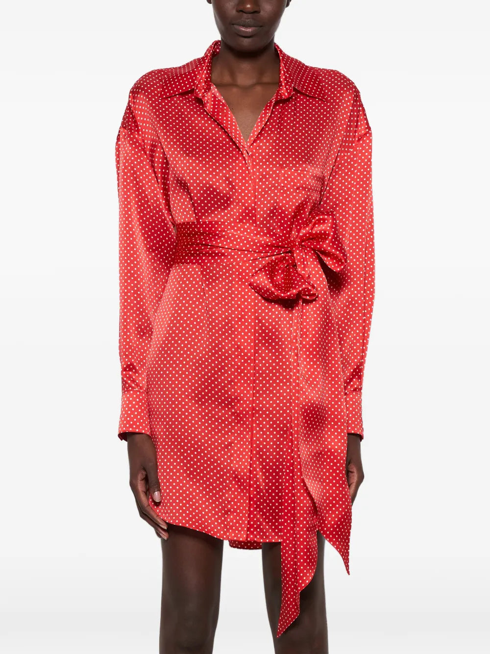 Alexandre Vauthier Polka Dot Tie Mini Dress