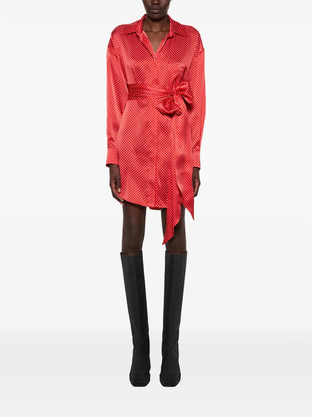 Alexandre Vauthier Polka Dot Tie Mini Dress
