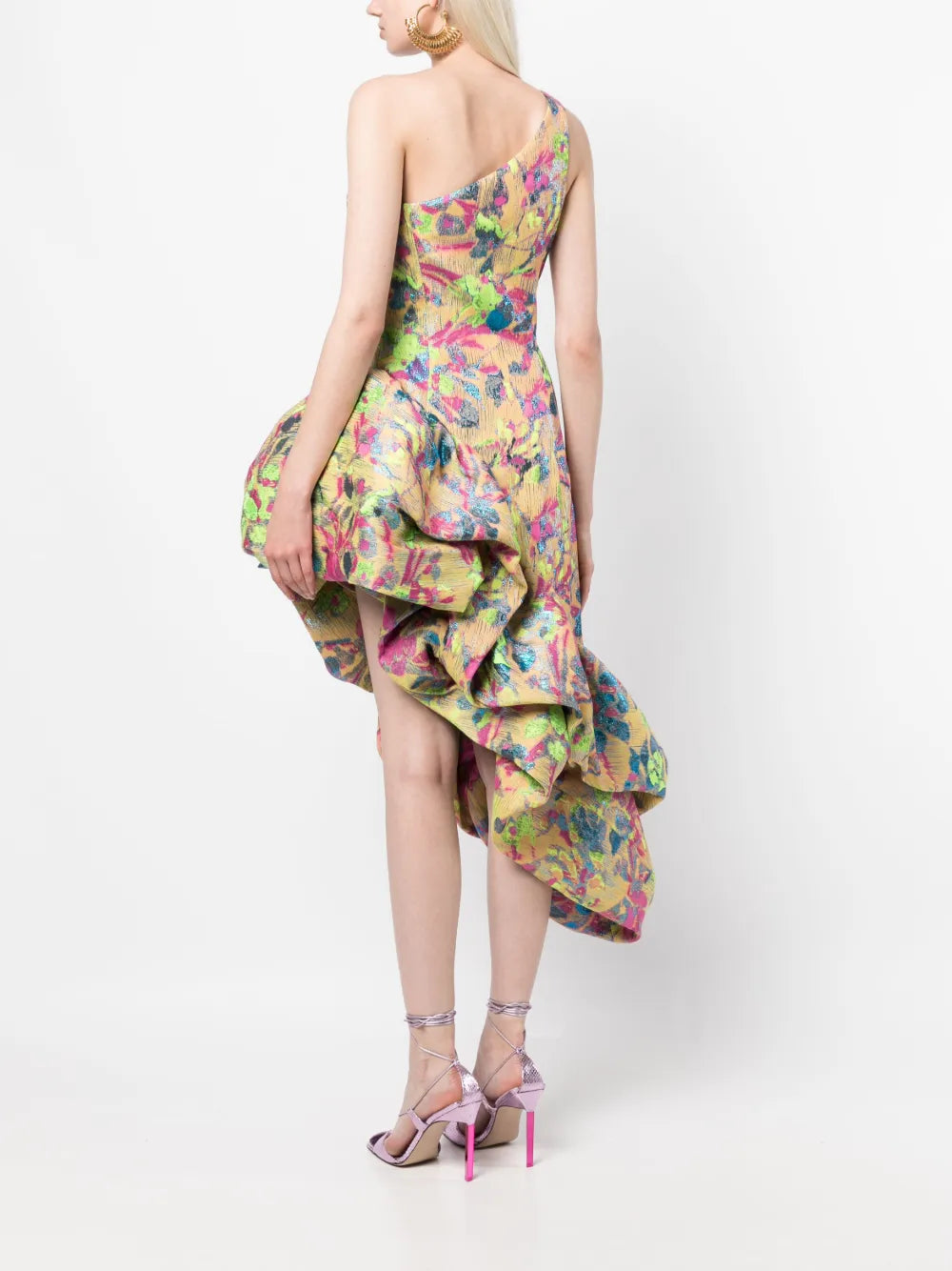 Cult Gaia Helena Ruffle Detail Asymmetric Dress