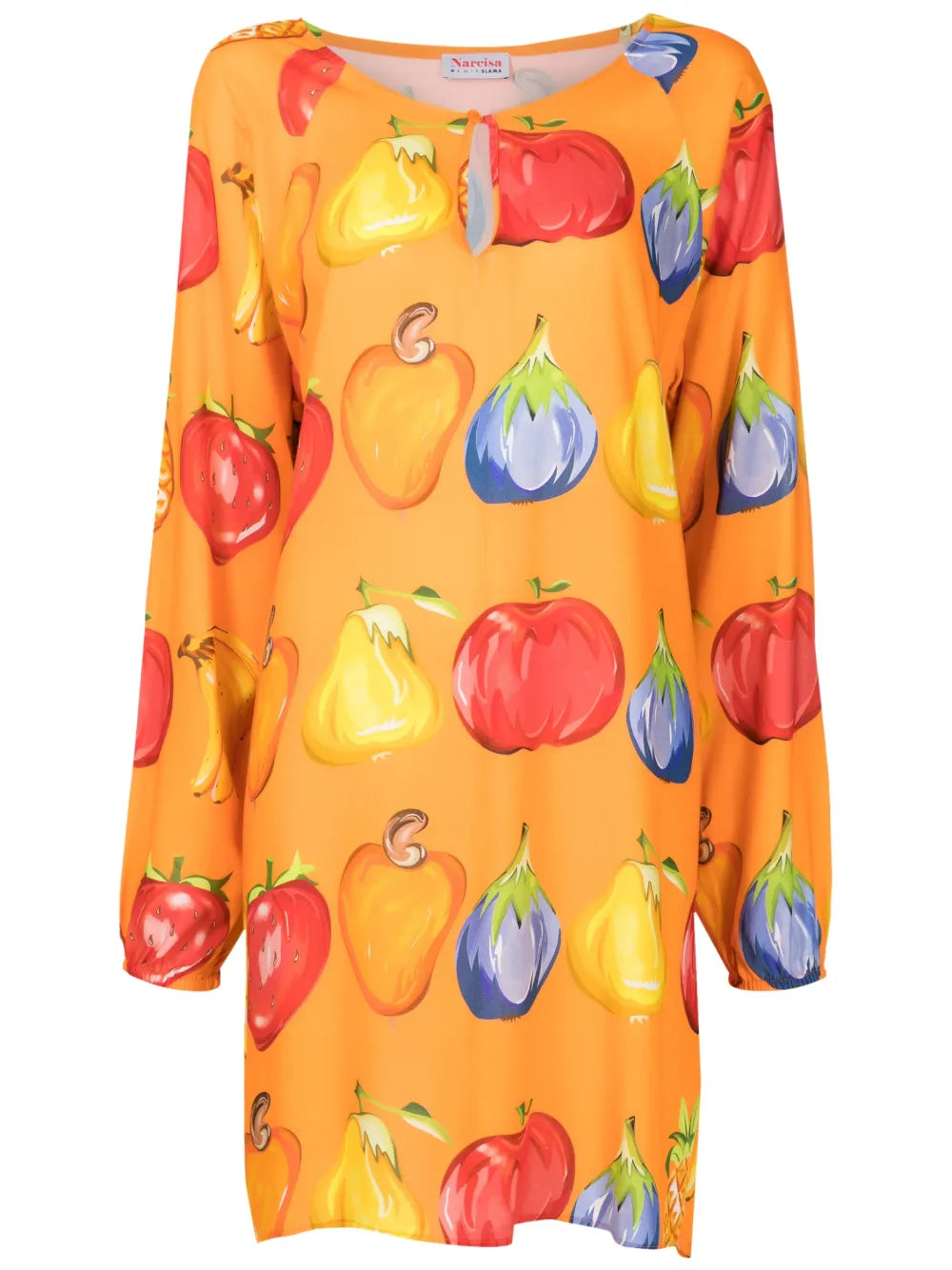 Amir Slama Fruit Print Shift Mini Dress