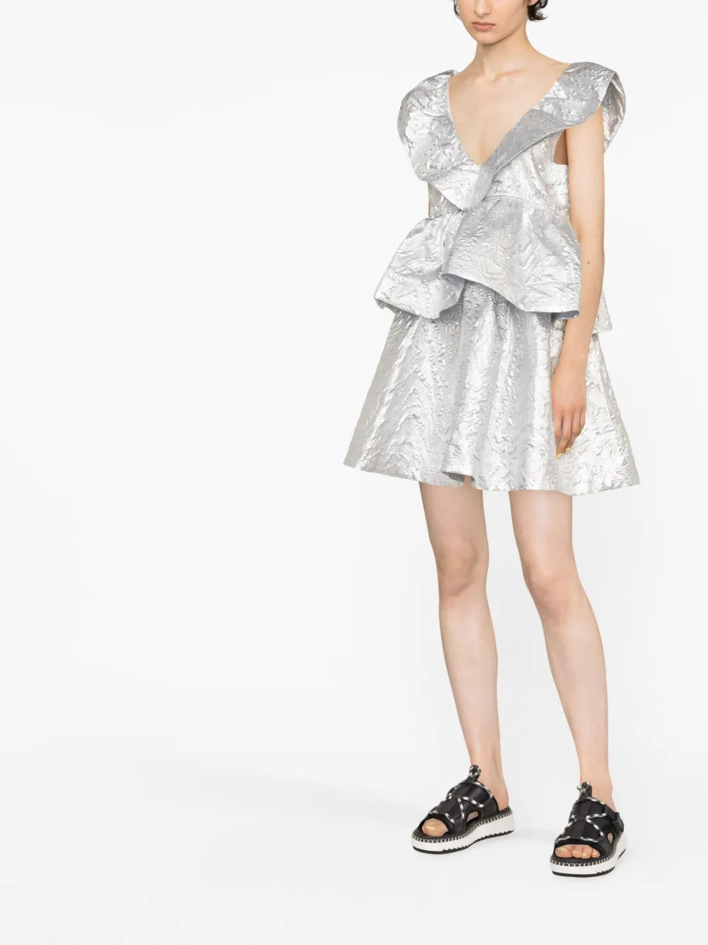 Ganni Jacquard Metallic Dress