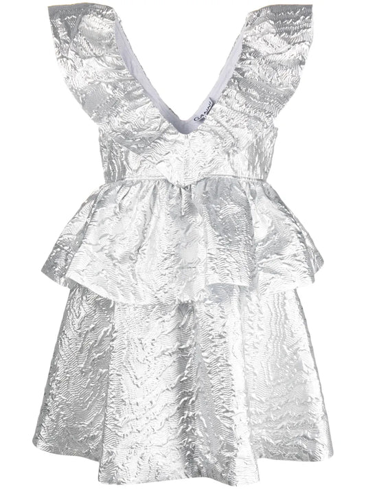 Ganni Jacquard Metallic Dress