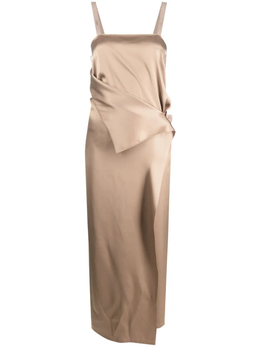 Fendi Tie Waist Silk Maxi Dress