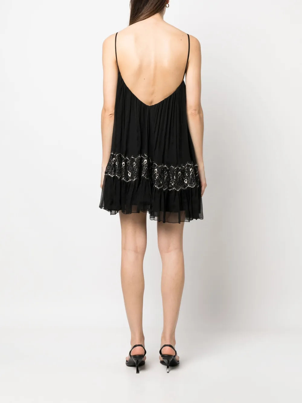 Nissa Strap Detail Silk Mini Dress